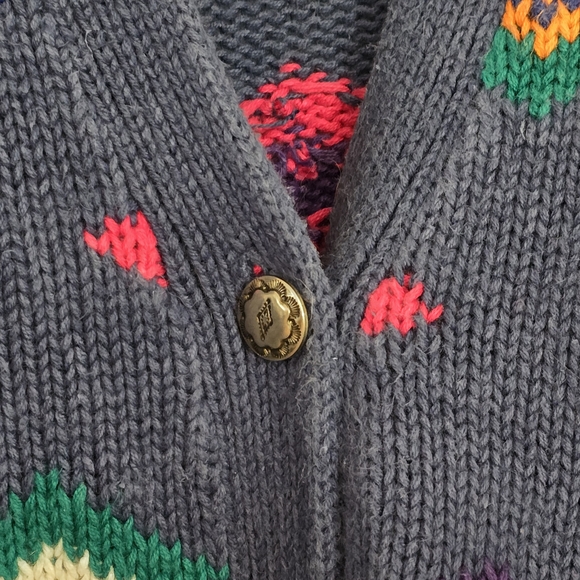 NUVO Blue Multicolor Geometric Cardigan - Picture 5 of 7